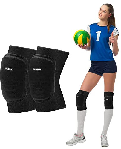 EULANT Ginocchiera Pallavolo Bambina,Ginocchiere Danza Ragazza,Morbido Protezione del Ginocchio per Running Calcio Basket Bici Scooter Ginnastica Ritmica,Nero L