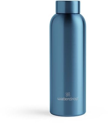 waterdrop® Steel Bottle 600ml isolierte Trinkflasche auslaufsicher | Thermosflasche 24h kalt, 12h heiß | doppelwandige Edelstahl Wasserflasche | bruchsicher | Kohlensäure geeignet