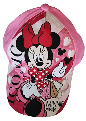 Minnie Maus Kappe Basecap Sonnenhut Mütze Iconic mit Herzen in weiß pink, für Kinder, Jungen und Mädchen (as3, Numeric, Numeric_52, Pink)
