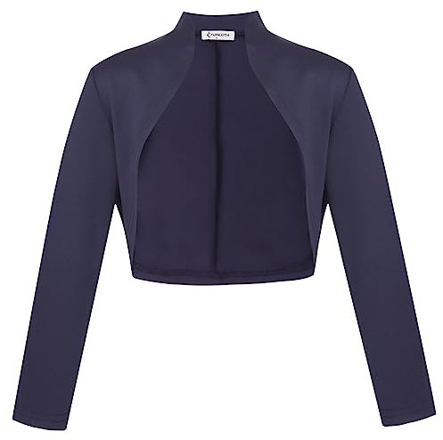 Fuinloth Boléros Femme Mariage Chic Ete Elegant 3/4 Manche Bolero Bleu Marine L 40-42