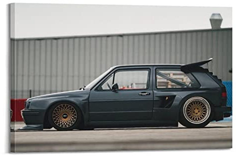 Sportauto-Poster für VW Golf GTi Mk2 JDM Auto Dekorative Malerei Leinwand Wand und Kunst Bild Familie Schlafzimmer Dekor 30 x 45 cm