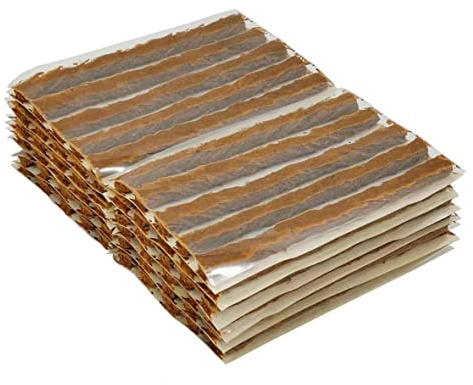 ZERINT TS-160C60 Gummistopfen für Reifen (6 x 100 mm, Braun, 60 Streifen), 6 x 100 mm, Reparaturstopfen für schlauchlose Reifen, für Perforation von Flachreifen