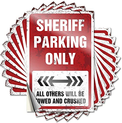 Stoßstangenaufkleber Sheriff Parking Only Lustige Aufkleber 10 Stück Lustige Bar Decor Stoßstange Aufkleber (Größe: 12 x 18 cm)