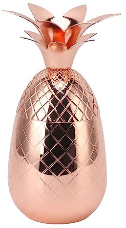 Cocktail Mixer, Polished Stainless Steel Easy Clean Pineapple Shape Leakproof Cute Cocktail Shaker for Bar (Rose Gold)
