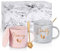 Joymaking New Mum and Dad Gifts Coffee Mug for New Parents, 12oz Coffee Mugs for Newborn Gifts for New Mums, Mummy and Daddy Mugs Gifts, 12oz Pink-Gray
