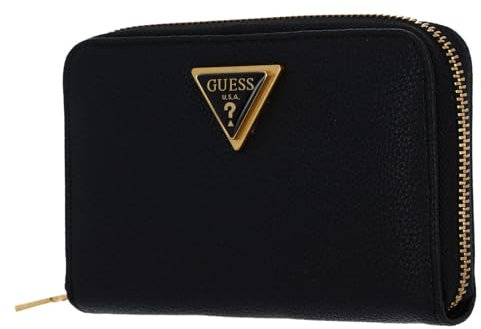 GUESS Damen Cosette, Medium Zip Around Geldbörse, Schwarz, Einheitsgröße