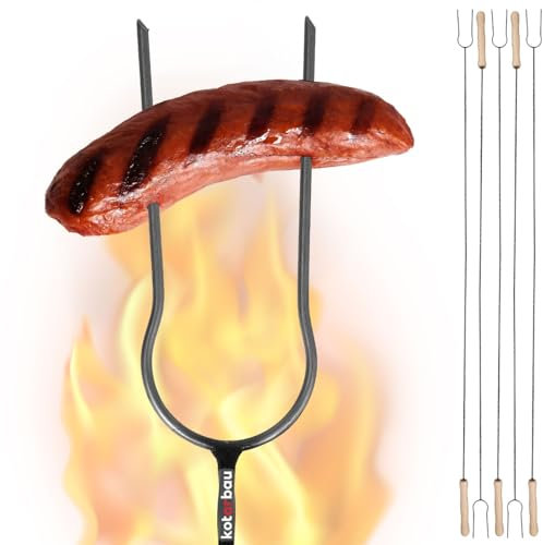 KOTARBAU® 5 x Palillos Para Asar Malvaviscos Pinchos Para Barbacoa 130 Cm Pinchos Largos Para Salchichas Tenedor Largo Para Fogata Varillas Para Hogueras Pinchos De Acero Para Perritos Calientes