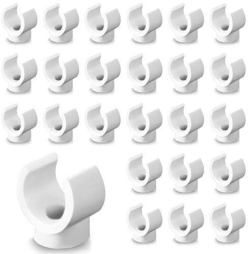 Littlegaofeithing 24 Pièces Clips de Tube Blancs,Supports de Tuyau pour la Plomberie et la Tuyauterie Vis non Incluses (DiamèTre IntéRieur 20mm)