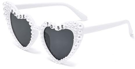 Topfunyy Junggesellinnenabschied-Braut-Sonnenbrille, herzförmige Perlenbrille für Damen und Kinder, Brautjungfern-Braut als Party-Geschenkzubehör