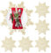 QeeFop Set di 6 Tovagliette Natalizie Dorate, Sottopiatti Natalizi PVC con Fiocchi di Neve, Tovagliette Lavabile Resistenti al Calore per Natalizie, Anniversari, Compleanni, Matrimoni (Oro)