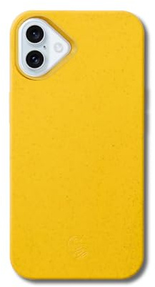 Wave Case iPhone 16 MagSafe Compatible Phone Case - Eco-Friendly Wheat Straw Phone Case with Shock-Absorbing Corners | 2mm Raised Lip | Ultra-Thin Design, 360° Protection | Yellow