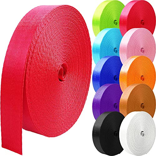 Grosun 22,7 m Nylon-Gurtband, 2,5 cm, 3,8 cm, 5,1 cm, Gurtband, Rucksackgurte, Gürtel, 3,8 cm, 50 m, 3,3 m, Rot, 5,1 cm
