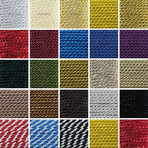 KBBB Satinkordel Violett 3mm x 5m oder 3mm x 25m Gedreht Geflochten Schmuck Schnur Zierkordel Deko Nähen Farbwahl