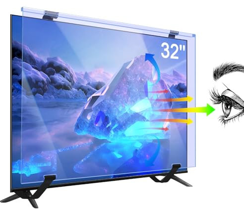 Fohil 32 Inch TV Screen Protector, Anti-Blue Light Protective TV Display Protector, Anti-Reflection Anti-Glare Screen for Wall-mounted TV, Relieve Eye Strain, Anti-Scratch No Bubbles