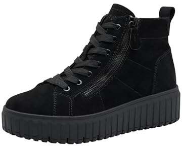 Jana Stivali da donna in pizzo Flat Vegan moda nero, 38 EU, Nero, 38 EU