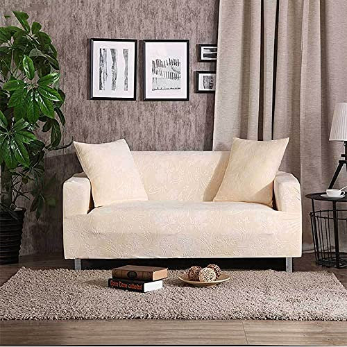 Samt-Prägung Sofabezüge für Ledersofa Chaiselongue Schonbezüge Beige 3-Sitzer 190 230 cm All Inclusive Rutschfester Wohnzimmer-Sofaschutz