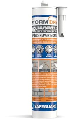 Stormdry® XR-Malta Pronta 310ml - Malta pronta all'uso, flessibile, miscela senza cemento. Adatta per la riparazione di mattoni, pietra, calcestruzzo e muratura. Sabbia grigia.