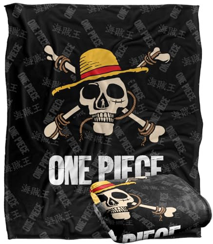 One PieceEinteilige Optimalweiche Kuscheldecke Jolly Roger Logo Silky Touch 152 x 127 cm