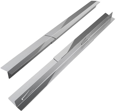 tuwiwol 2x Herdfugen Füllbrett mit Edelstahl Randleiste für Küchenarbeitsplatten, ausziehbare Herdspaltabdeckungen