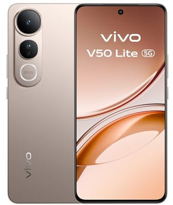 VIVO V50 Lite 5G Smartphone, Teléfono móvil Android con hasta 12 GB + 512 GB, Pantalla AMOLED de 6,77 y 120 Hz, Cámara Doble de 50 MP, Batería de 6500mAh, 90W FlashCharge, Oro