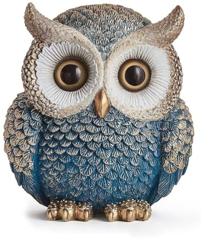 Koolenry Owl Figurine for Home Decor-Cute Statue for Bookshelf, Table, Office, Bedroom, Living Room, TV Stand Decorations, Gifts