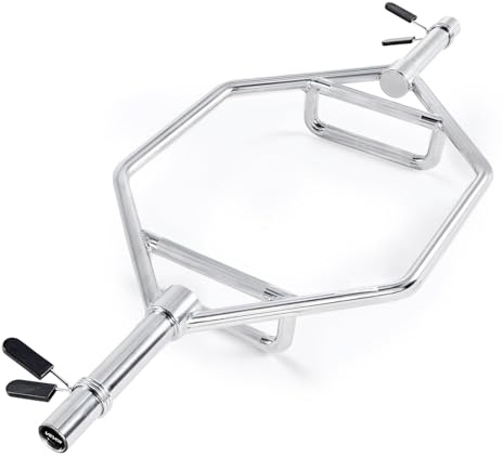 VEVOR Trap Bar Hexagon Hantelstange Langhantel 50 mm 360 kg Tragkraft, Gewichtheben und Krafttrainingsgerät, Heimfitnessstudio für Kniebeugen Kreuzheben Schulterdrücken, Silber