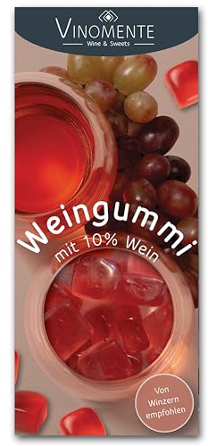 Weingummi Roséwein 150g - Premium Weingummis mit 10% Roséwein, Fruchtgummi, Gummibonbons | Weingeschenk, Gastgeschenk, Mitbringsel