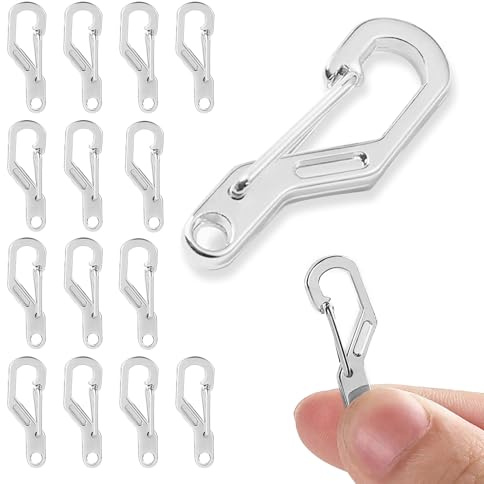 15 PCS Silver Camping buckle,Multifunction Snap Hook,Outdoor Clips,28mm. | Hanging Hook,Zinc alloy,Compact & Portable,Suitable for Multiple Scenarios,Outdoor,Camping,Hiking,Backpacking,Keychain.Silver