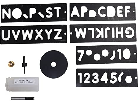 Sign Making Kit Plastic, Letter and Number Stencil Template, Horizontal Character Billboard Carving Engraving Template with Steel Drill Bit, Reusable Cutting
