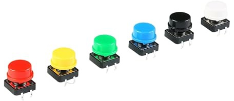 Bouton-poussoir tactile momentané 12 x 12 x 7,3 mm for Arduino : 10 capuchons tactiles + 10 interrupteurs.(White)