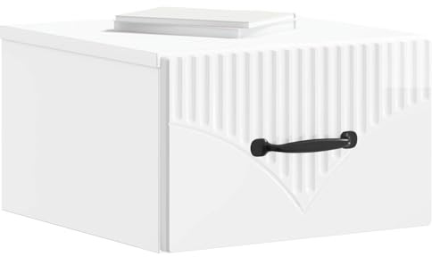 vidaXL Wandmontierter Nachttisch 2 pcs Hochglanz Weiß Holzwerkstoff, Schlafzimmermöbel, rechteckiger Nachttisch, praktischer Stauraum, platzsparender Tisch, idealer Organizer