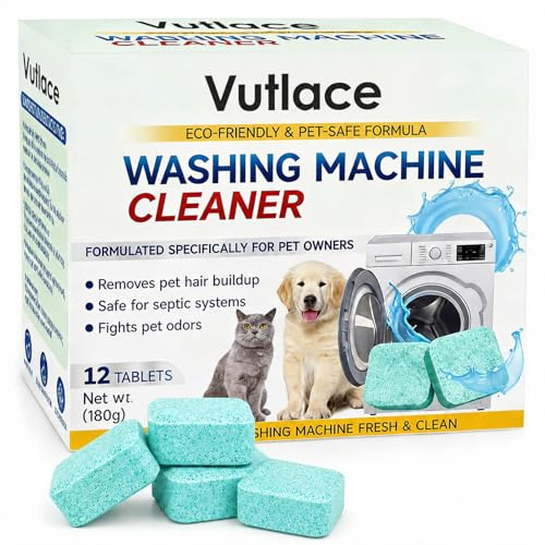 PrimeDrum Washing Machine Cleaner Tablets, Deep Cleans Drum & Removes Pet Hair, Limescale & Residue, Septic Safe, for All Washing Machines (HE Included) | 12 Pack