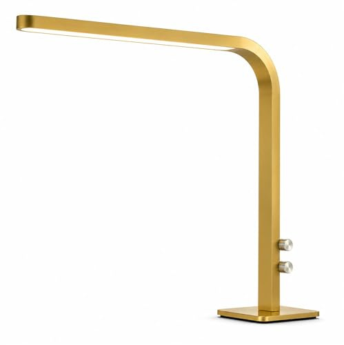 SAYEYBU LED Nail Desk Lamp, Beauty Salon Table Lamp with Stepless Dimming, 3000K-6000K Adjustable Colour Temperature, for Manicure, Eyelash Extensions, Facial Care,Gold