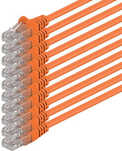 1aTTack.de 10x 7,5m Câble Réseau Cat6 Cat 6 - RJ45 Ethernet LAN DSL Routeur Modem - Orange