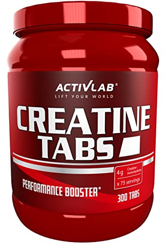 Activlab Creatine Tabs | Kreatin Monohydrat 4000 mg | 300 Tabletten | 75 Portionen | Granatapfelgeschmack | Bodybuilding, Fitness, Cross-Fit, Gewichtheben, Powerlifting | 3x im Labor getestet