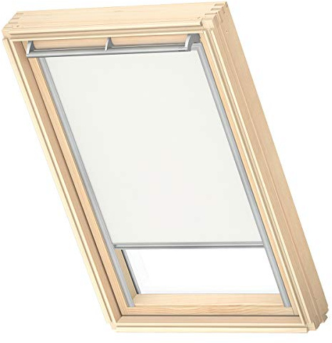 VELUX Dachfenster Sichtschutz-Rollo, graue Schienen, P06, Weiß | Lichtanpassung, diffuses Sonnenlicht, schmale Schienen