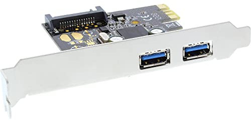 InLine 76666L Schnittstellenkarte, 2x USB 3.0, PCIe, mit SATA Strom, inkl. Low-Profile Slotblech
