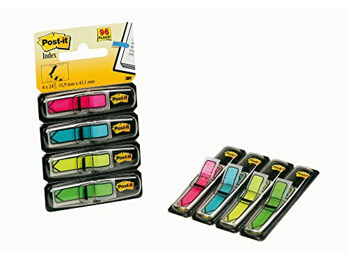 Post-it® Haftmarker Index 684, Pfeil, hellgrün/lemon/pink/türkis, 24 Blatt (4 Stück), Sie erhalten 1 Packung á 4 Stück