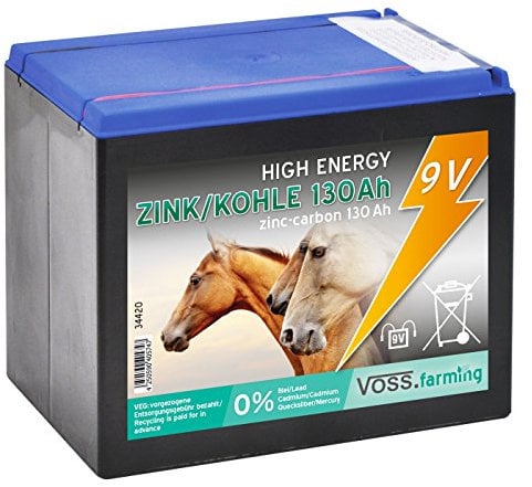 VOSS.farming Batterie sèche Zinc Carbone 130Ah – 9V, pour clôture électrique - Grand modèle