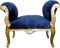 Casa Padrino Barock Schemel Hocker Royal Blau/Gold - Sitzbank