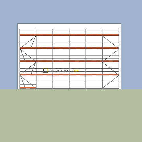 Alu Fassadengerüst Paket 135 m² Rux Super 65 Alu Feldlänge 2,5 m ca 8 m Standhöhe
