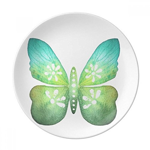Grün Blatt Schmetterling mit Blumen Deko Porzellan Dessertteller 20,3 cm Abendessen Home Geschenk