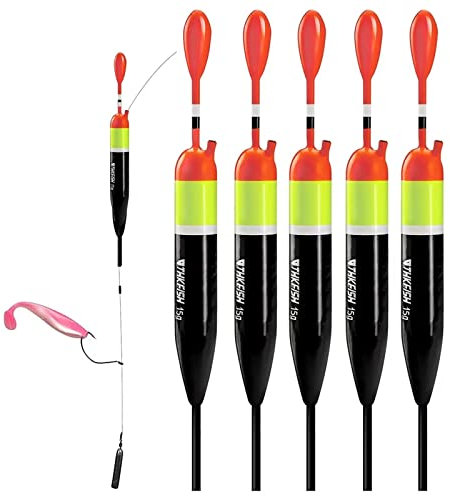 THKFISH Fishing Bobbers and Floats - Slip Bobbers for Crappie Fishing - Balsa Floats, 1/2oz (4.13X0.75X7.87) - 5PCS