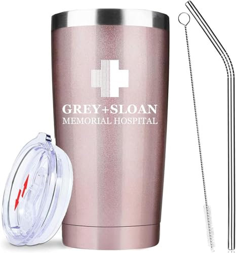 ATHAND Greys Anatomy Edelstahlbecher - Isolierter Doppelwandiger Reisebecher Mit Deckel, Eisgekühlt - Kaffeetasse, Geschenk Für Krankenschwestern