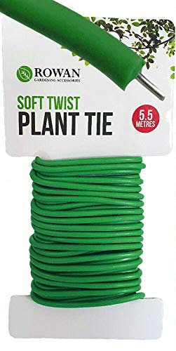 10m Soft Twist Ties for Plant Support, Reusable Weatherproof Long Thick Green Rubberised Wire for Gardening, Climbing Plants, Tomato, Vines, Shrubs and Flowers
