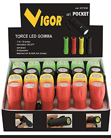 Display mit 24 verschiedenen LED-Taschenlampen