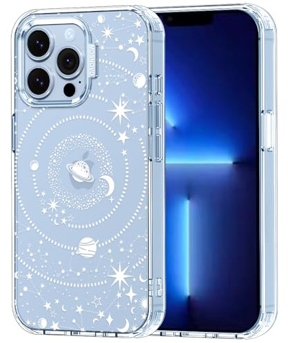 MOSNOVO Case for iPhone 13 Pro, [Buffertech 6.6ft Military-Grade Drop Protection] [Anti Peel Off Tech] Clear TPU Bumper Phone Case Cover Design - Galaxy