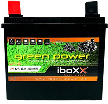 Rasentraktor Aufsitzmäher Batterie 12V 30Ah Pluspol links