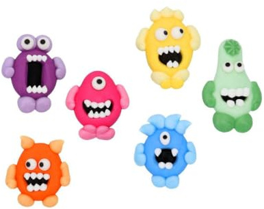 Tortendekoshop Monster flach Zucker, 6 Stück