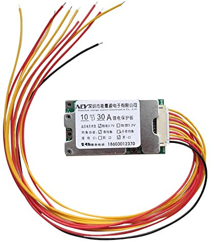 DEWIN Lithium Batterie Schutzplatine, 10S 36V 30A Lithium Batterie Schutzplatine Li-Ionen Zelle BMS PCB Unterstützung Überladungsschutz